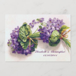 Invitation Bouquets Mariages aux fleurs de violet Vintage