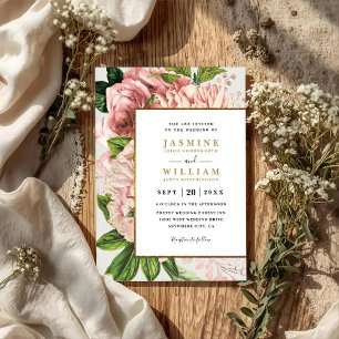 Invitation Bouquets Roses Romantiques Mariage Rustique Chic C