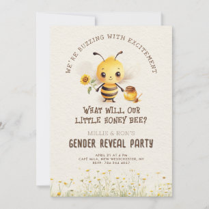 Invitation Bourdons Honey Boy ou Fille Révélation du Sexe Fêt