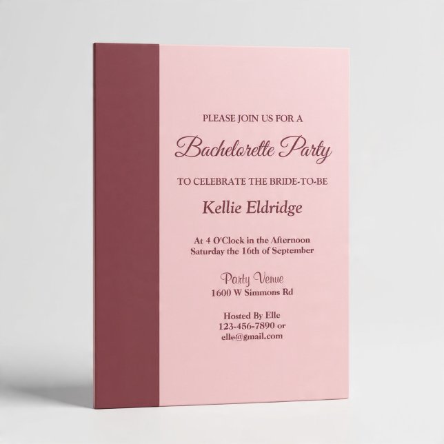Invitation Bourgogne Bar Minimaliste Moderne (Créateur téléchargé)