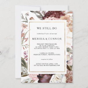 Invitation Bourgogne Boho Floral Nous Faisons Toujours Vow Re