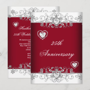 Invitation Bourgogne Cœurs de Diamants 25e Anniversaire de Ma