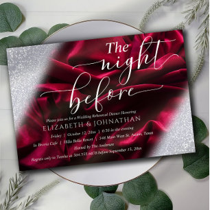 Invitation Bourgogne Élégant La Nuit Avant Le Dîner De Répéti