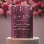 Invitation Bourgogne et Sweet sixteen d'or Rose<br><div class="desc">Bourgogne et Rose Gold Sparkle String Lights Sweet sixteen Anniversaire Fête Invitation pour un Anniversaire élégant. C'est la parfaite Invitation d'anniversaire de Sweet sixteen pour une soirée d'anniversaire élégante en Bourgogne et Rose. Veuillez contacter le concepteur pour les articles customisés correspondants.</div>