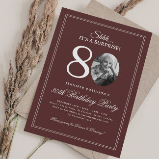 Invitation Bourgogne | Fête surprise pour 80 ans