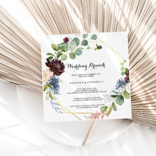 Invitation Bourgogne Floral et verdure Brunch Mariage