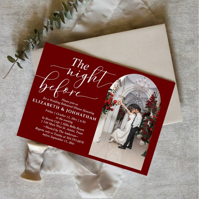 Invitation Bourgogne La Nuit Avant Le Dîner De Répétition (Créateur téléchargé)