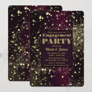 Invitation Bourgogne lumières scintillantes dorées Glam Engag