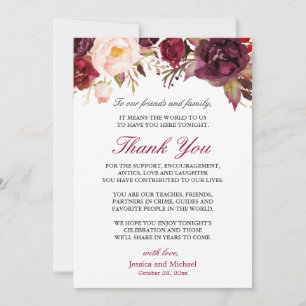 Invitation Bourgogne Mariage Floral Lieu Cadre Merci