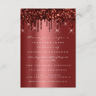 Invitation Bourgogne Marron Paillettes Drips Mariage Douzième