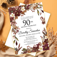Bourgogne Mauve ivoire automne floral 90e annivers
