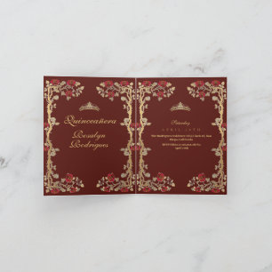 Invitation Bourgogne or et Quinceañera or