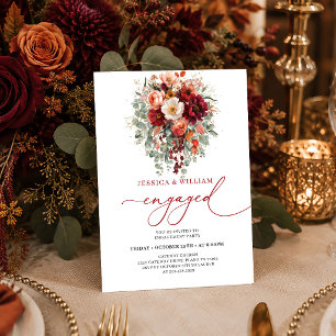 Invitation Bourgogne romantique or eucalyptus automne faire-p
