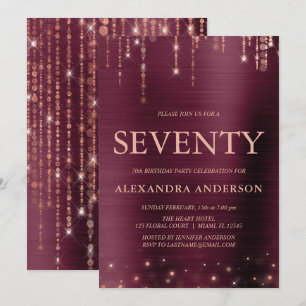 Invitation Bourgogne Rose Gold Soixante-dix-septième annivers
