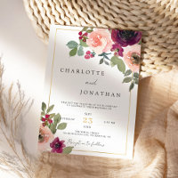 Bourgogne Rustique Floral Greenery Boho Mariage