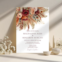 Bourgogne Terracotta Florals Pampas Mariage de aut