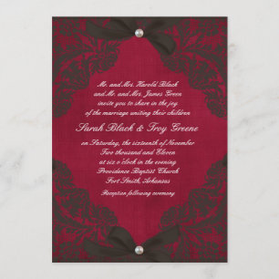 Invitation Bourgogne Vintage et dentelle noire