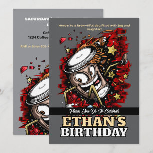 Invitation Bourse de café - Audacieux & Jouant Anniversaire