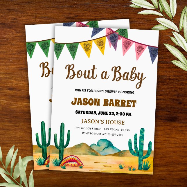 Invitation "Bout a Baby" Baby shower Sud-Ouest ("'Bout a Baby" Southwestern Baby Shower Invitation
)