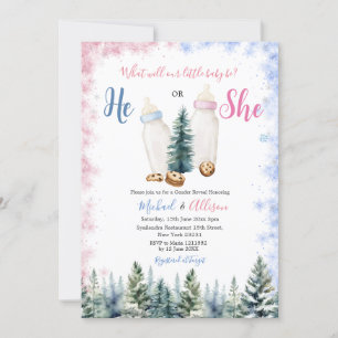 Invitation Bouteille Bébé Rose Et Bleu Révélation De Sexe