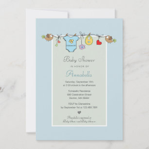 Invitation Bouteille Bleue Adorable Apporter Un Baby shower D