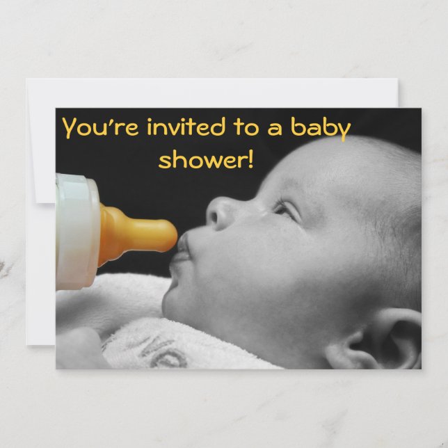Invitation Bouteille de bébé : Tu es invité à un baby shower  (Devant)