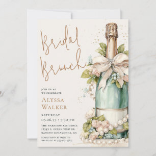 Invitation Bouteille de Champagne pour Brunch de Mariage