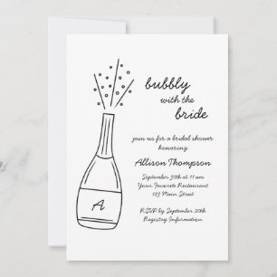 Invitation Bouteille de Champagne qui Pète pour une Baby Show