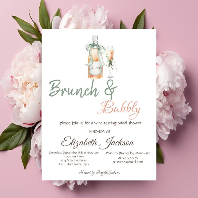 Invitation Bouteille de Champagne Verre Points Mariage Jour J (Créateur téléchargé)