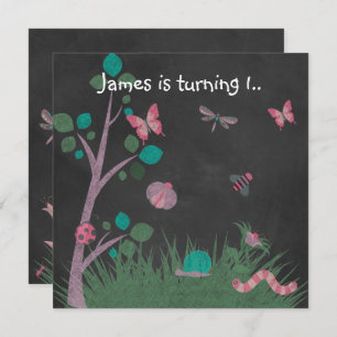 INVITATION BOUTEILLE EN BOIS DE CHALKBOARD BUTTERFLIES ANNIVE
