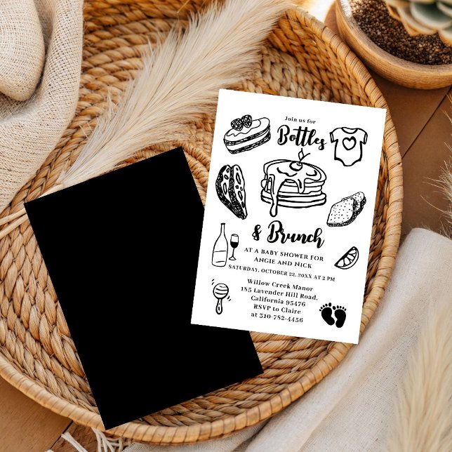 Invitation Bouteilles & Brunch Gribouillis Baby Shower Garçon (Créateur téléchargé)