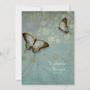 Invitation Bouteilles d'aquarelle avec Mariage Floral moderne