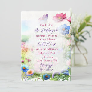 Invitation Bouteilles d'aquarelle Whimsical Mariage floral