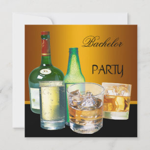 Invitation Bouteilles de boissons pour enterrement de vie de 