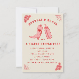 Invitation Bouteilles et bottes Baby shower Déchets Raffle