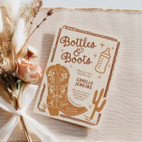 Bouteilles et Bottes Baby shower tiré à la main