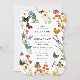 Invitation Bouteilles Fleurs sauvages Mariage floral