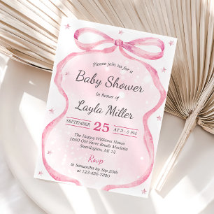 Invitation Boutique Baby shower Bow rose