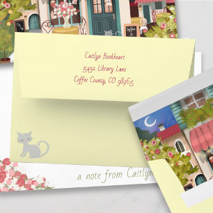 Invitation Boutique Café rose avec chatons