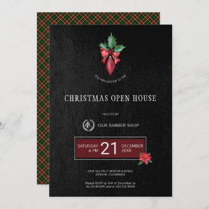 Invitation Boutique de coiffure exclusive Fête de Noël Open H