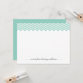 Invitation Boutique de papeterie personnalisée Aqua Chevron e