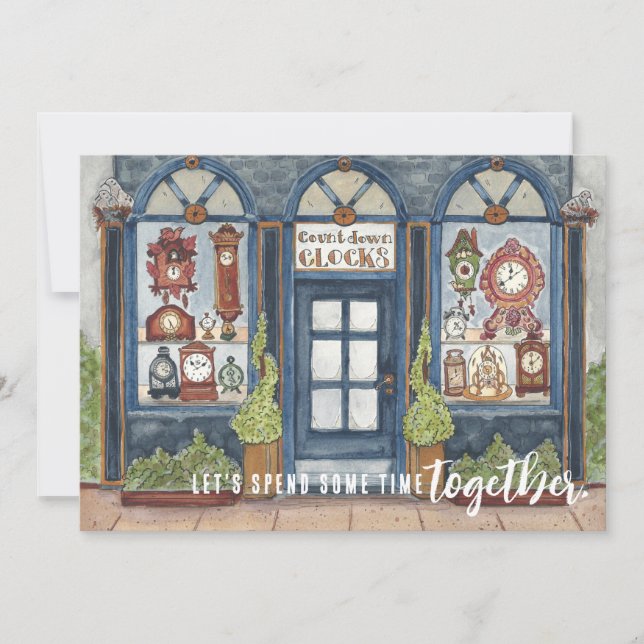 Invitation Boutique de pendules anciennes Soirée du Nouvel An (Devant)