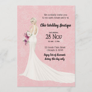 Invitation Boutique nuptiale maison ouverte choisir la couleu