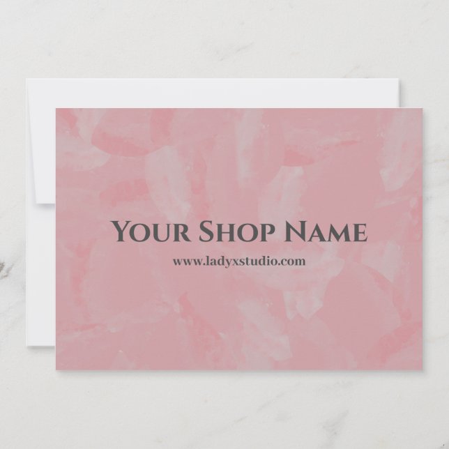 Invitation Boutique Pink Oil Peinture Merci Remise (Dos)