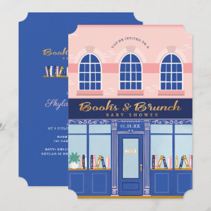 Invitation Boutique vintage Livres & Baby shower Brunch