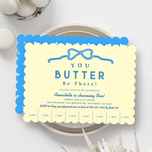 Invitation Bouton Bleu Be There 1er Anniversaire (Créateur téléchargé)