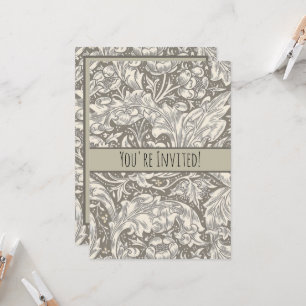 Invitation Bouton de bachelier en damas antique de William Mo
