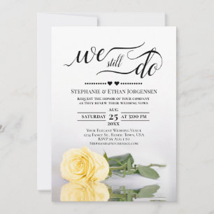 Invitation Bouton de rose jaune Nous renouvelons encore nos v