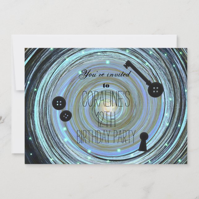 Invitation Bouton Eyes & Skeleton Key Autre Partie du Monde (Devant)