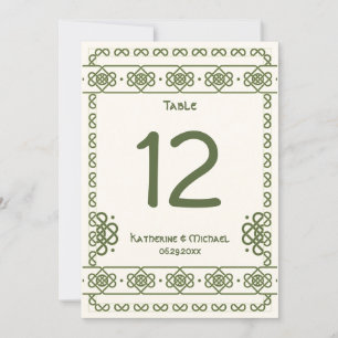 Invitation Boutons célestes verts Nombres de grandes tables